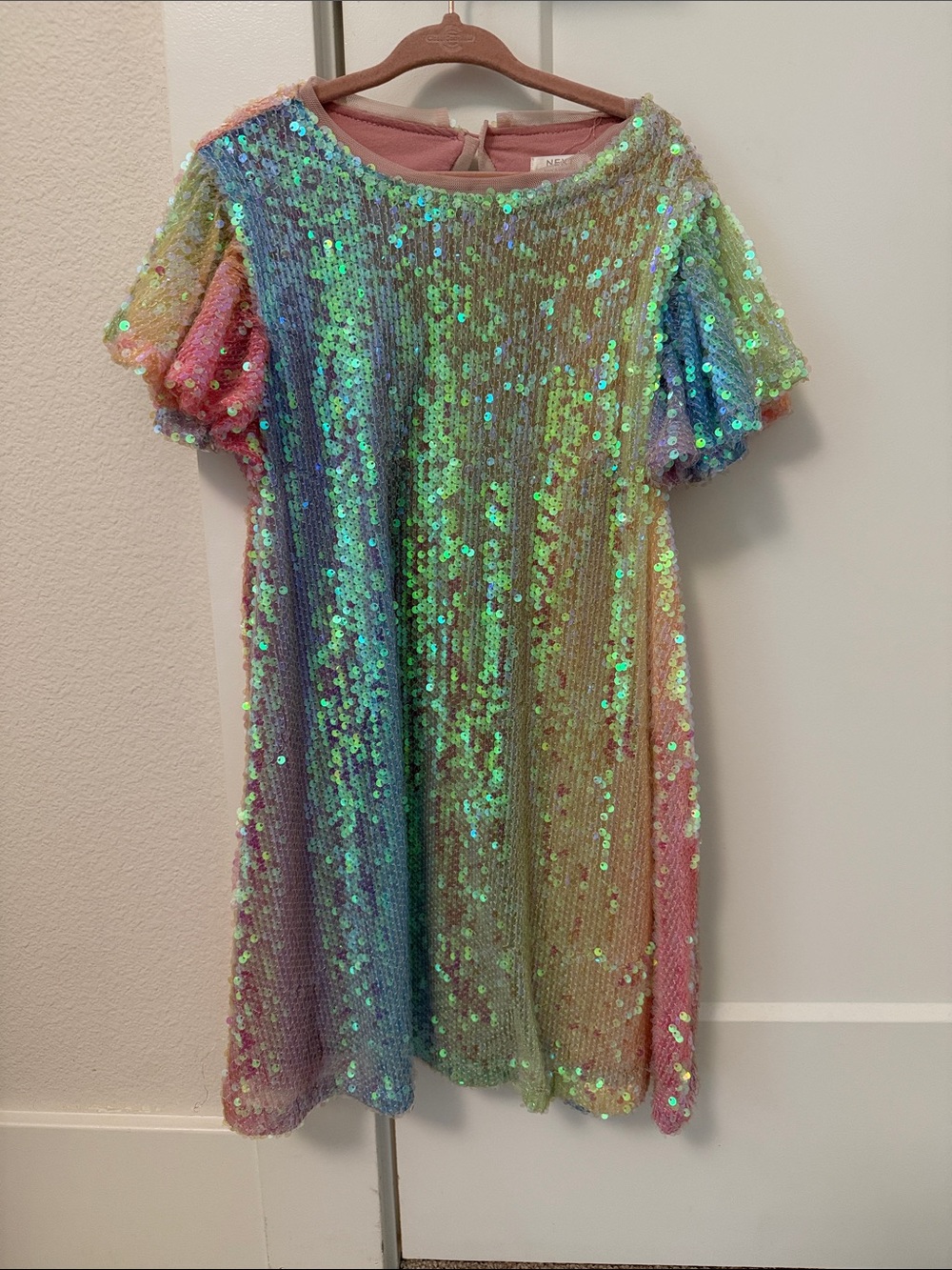 Next Iridescent Multicolor Sequin Shift Dress
